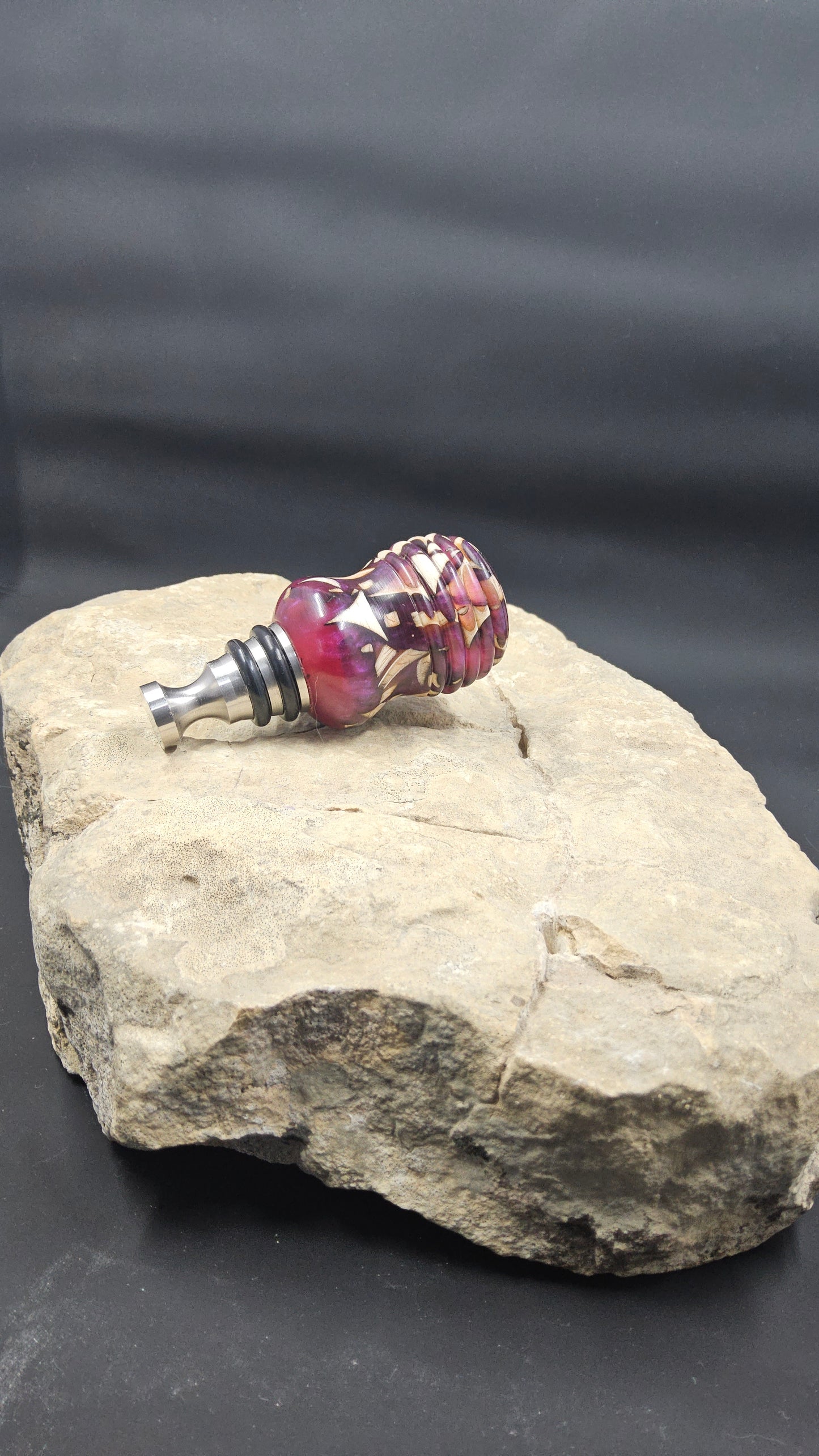 Hand Turned Birch & Resin Bottle Stopper