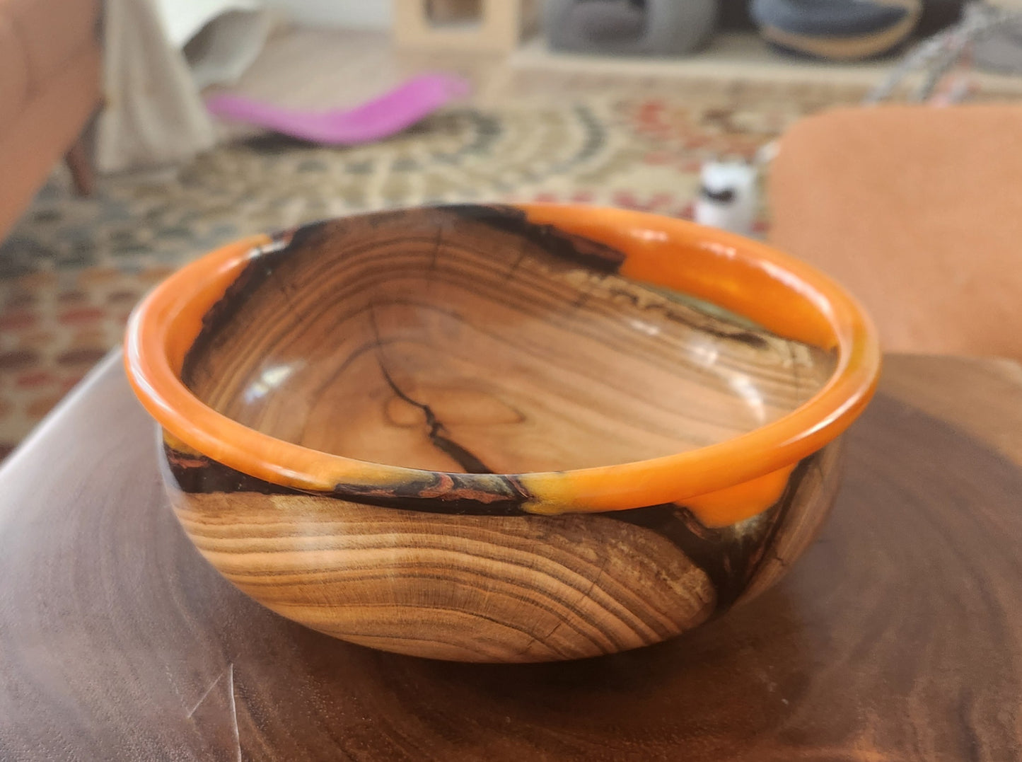 Pecan and resin bowl