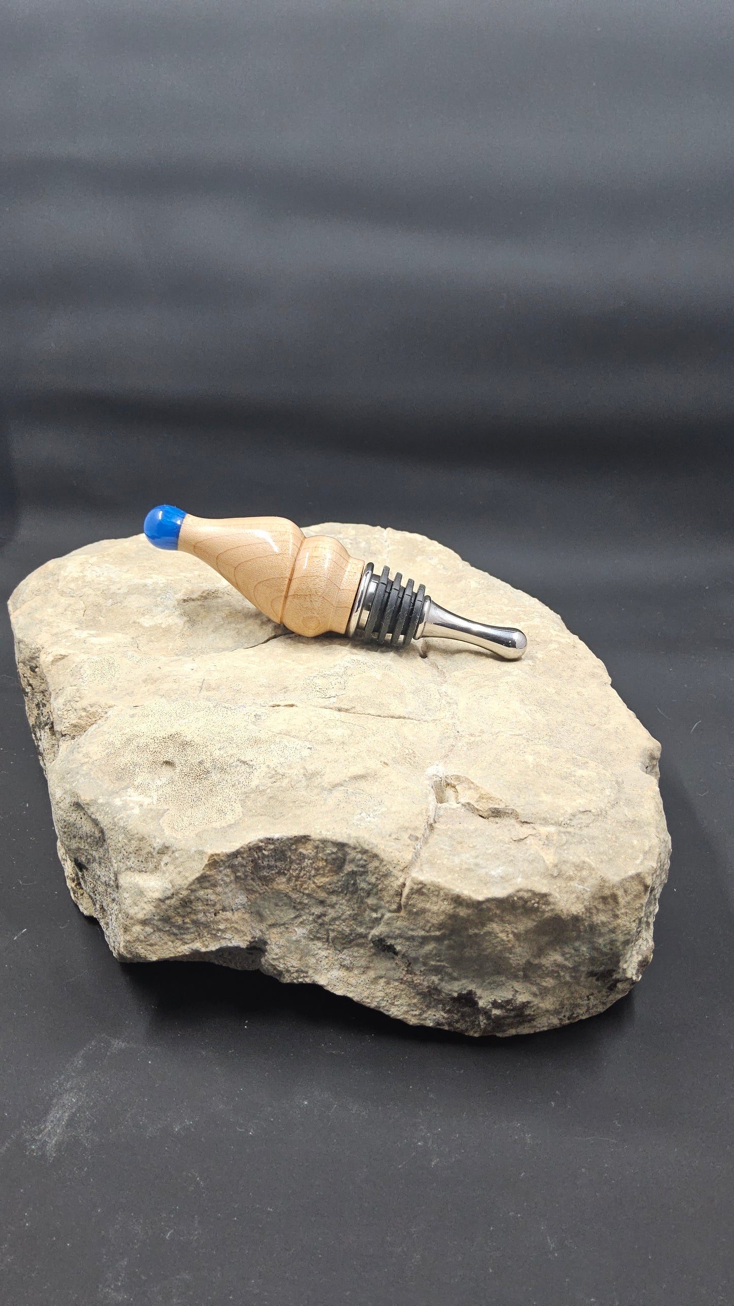 Hand Turned Maple & Resin Bottle Stopper