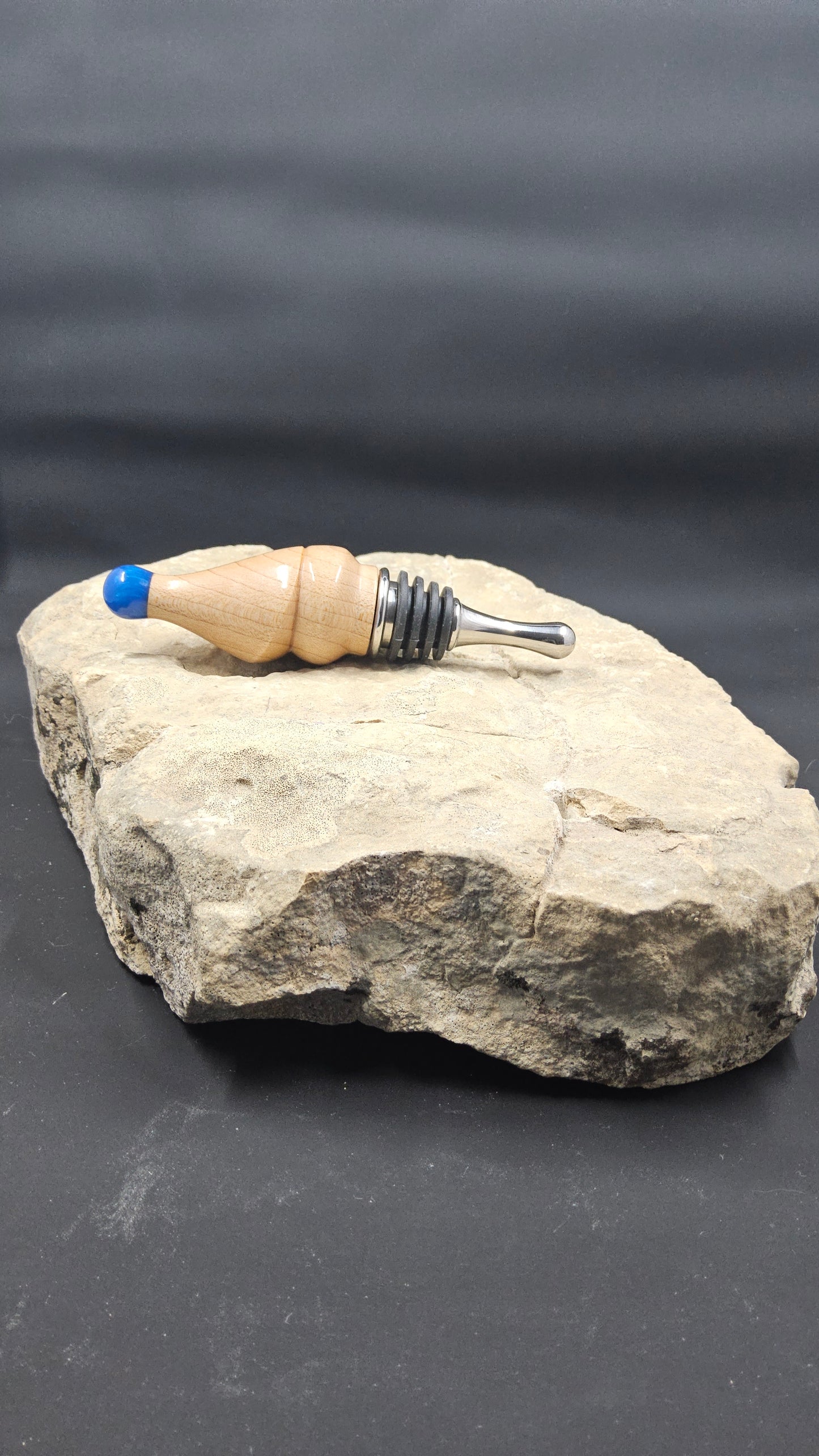 Hand Turned Maple & Resin Bottle Stopper