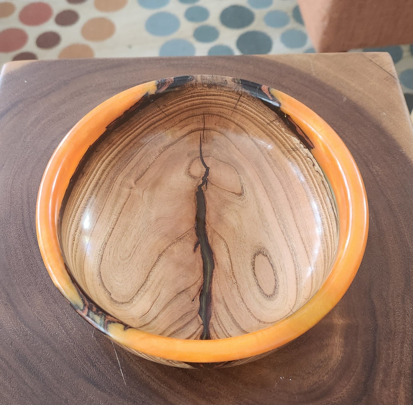 Pecan and resin bowl