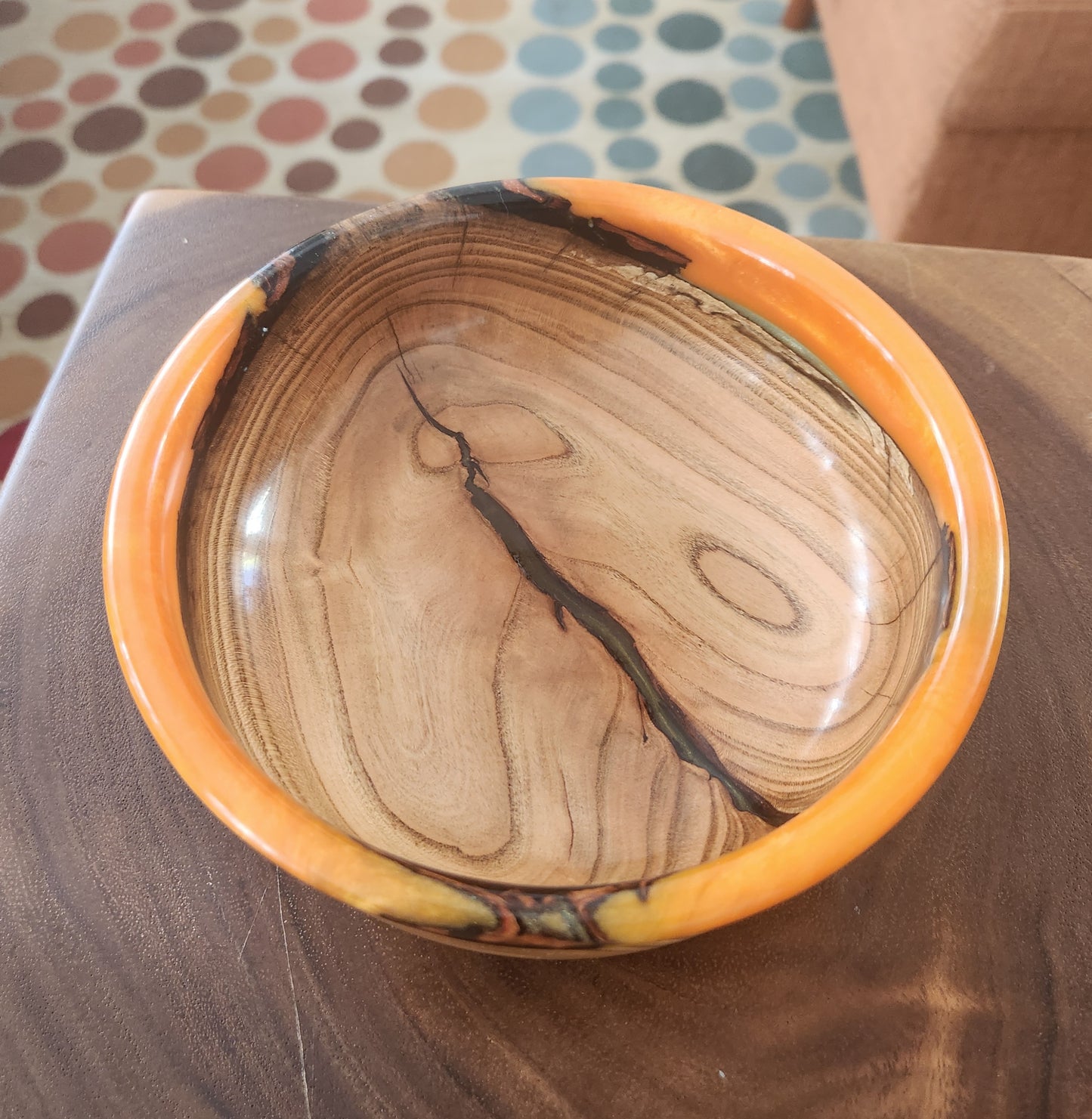 Pecan and resin bowl